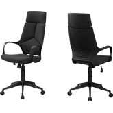 High Back Executive Office Chair in Black with Black Fabric
